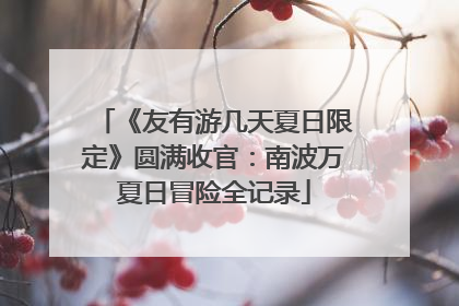《友有游几天夏日限定》圆满收官：南波万夏日冒险全记录