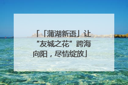 「蒲湖新语」让“友城之花”跨海向阳，尽情绽放