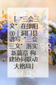 “三会三文”在邵阳③｜洞口县谱写“三会三文”落实新篇章 构建协同联动大格局