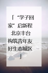 “学子回家”启新程 北京丰台构筑青年友好生态城区