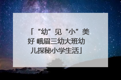 “幼”见“小”美好 峨眉三幼大班幼儿探秘小学生活