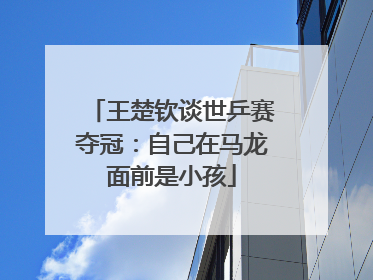王楚钦谈世乒赛夺冠：自己在马龙面前是小孩