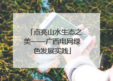 点亮山水生态之美——广西电网绿色发展实践