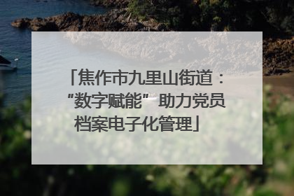 焦作市九里山街道：“数字赋能”助力党员档案电子化管理