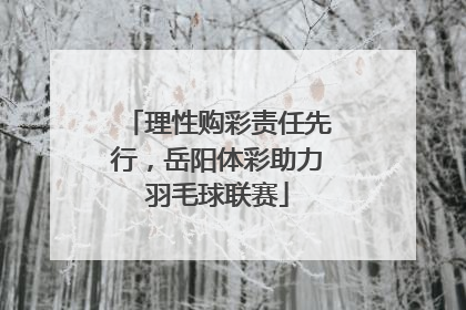 理性购彩责任先行，岳阳体彩助力羽毛球联赛