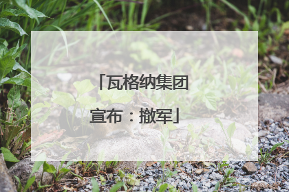瓦格纳集团宣布：撤军