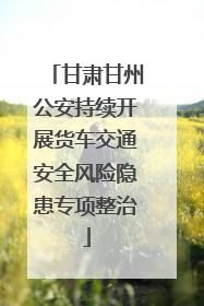 甘肃甘州公安持续开展货车交通安全风险隐患专项整治