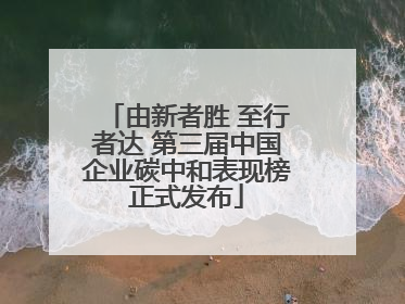 由新者胜 至行者达 第三届中国企业碳中和表现榜正式发布