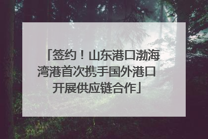 签约！山东港口渤海湾港首次携手国外港口开展供应链合作