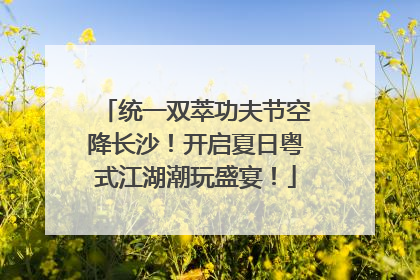 统一双萃功夫节空降长沙！开启夏日粤式江湖潮玩盛宴！