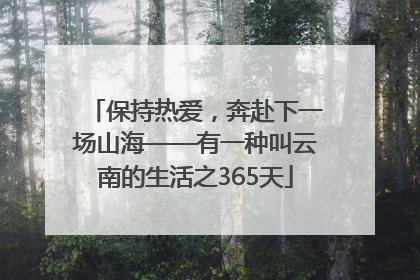 保持热爱，奔赴下一场山海——有一种叫云南的生活之365天