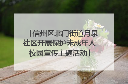 信州区北门街道月泉社区开展保护未成年人校园宣传主题活动