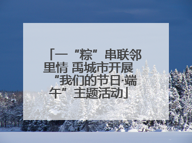 一“粽”串联邻里情 禹城市开展“我们的节日·端午”主题活动