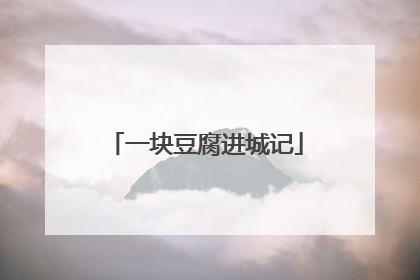 一块豆腐进城记