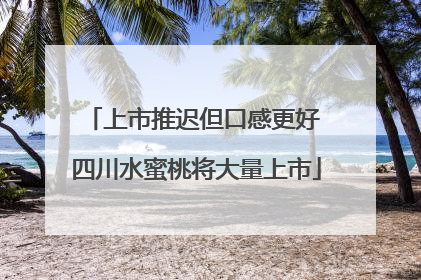 上市推迟但口感更好 四川水蜜桃将大量上市