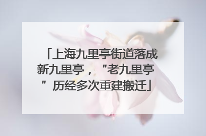 上海九里亭街道落成新九里亭，“老九里亭”历经多次重建搬迁