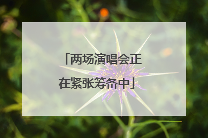 两场演唱会正在紧张筹备中