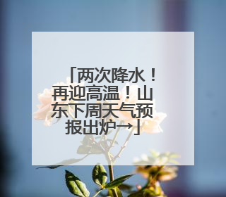 两次降水！再迎高温！山东下周天气预报出炉→