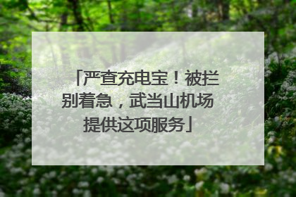 严查充电宝！被拦别着急，武当山机场提供这项服务