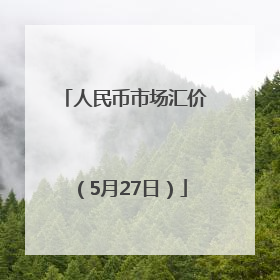 人民币市场汇价（5月27日）