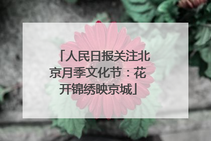 人民日报关注北京月季文化节：花开锦绣映京城