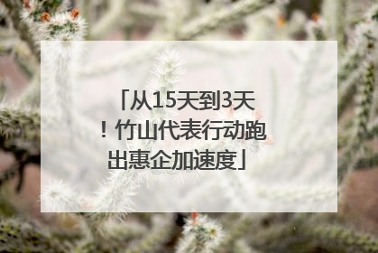 从15天到3天！竹山代表行动跑出惠企加速度