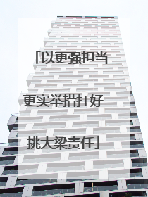 以更强担当更实举措扛好挑大梁责任