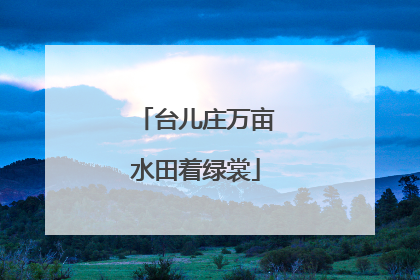 台儿庄万亩水田着绿裳