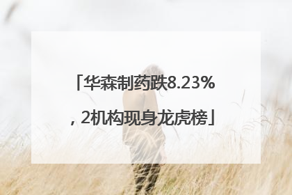 华森制药跌8.23%，2机构现身龙虎榜