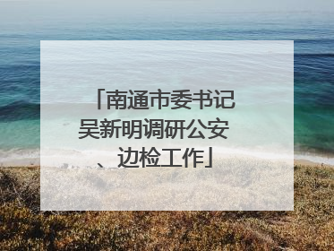 南通市委书记吴新明调研公安、边检工作
