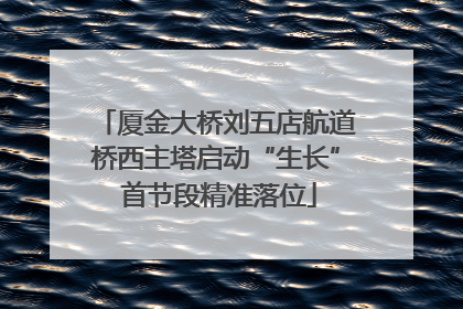 厦金大桥刘五店航道桥西主塔启动“生长” 首节段精准落位