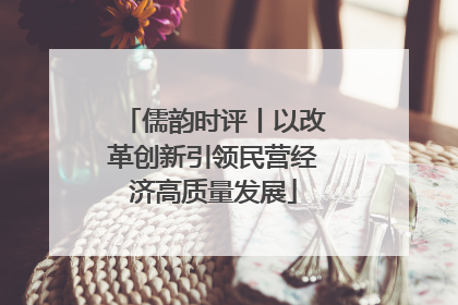 儒韵时评丨以改革创新引领民营经济高质量发展