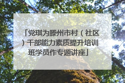 党琪为滕州市村（社区）干部能力素质提升培训班学员作专题讲座