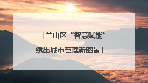 兰山区“智慧赋能”绣出城市管理新图景