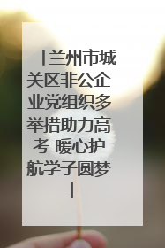 兰州市城关区非公企业党组织多举措助力高考 暖心护航学子圆梦