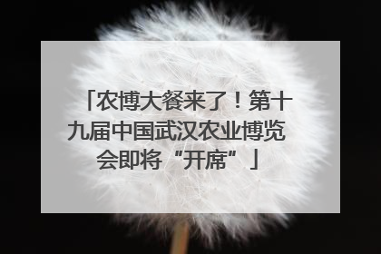 农博大餐来了！第十九届中国武汉农业博览会即将“开席”