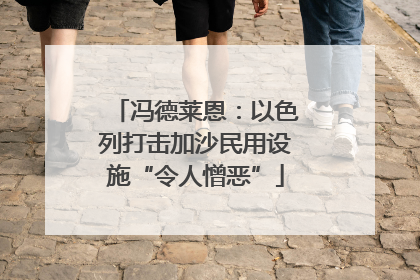 冯德莱恩：以色列打击加沙民用设施“令人憎恶”