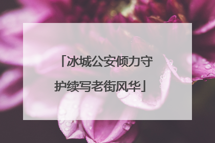 冰城公安倾力守护续写老街风华