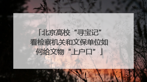 北京高校“寻宝记” 看检察机关和文保单位如何给文物“上户口”