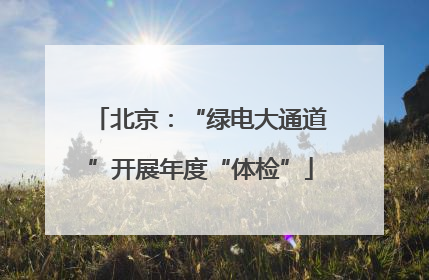 北京：“绿电大通道”开展年度“体检”