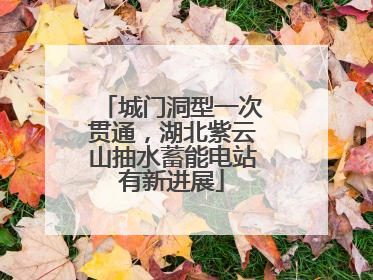 城门洞型一次贯通，湖北紫云山抽水蓄能电站有新进展