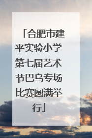 合肥市建平实验小学第七届艺术节巴乌专场比赛圆满举行