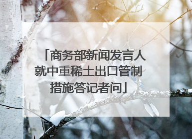 商务部新闻发言人就中重稀土出口管制措施答记者问