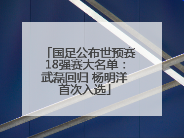 国足公布世预赛18强赛大名单：武磊回归 杨明洋首次入选