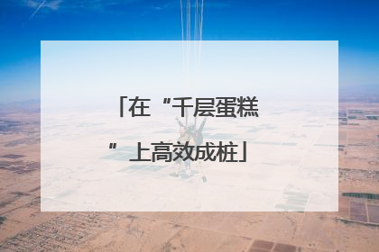 在“千层蛋糕”上高效成桩