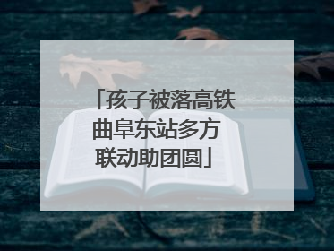 孩子被落高铁 曲阜东站多方联动助团圆