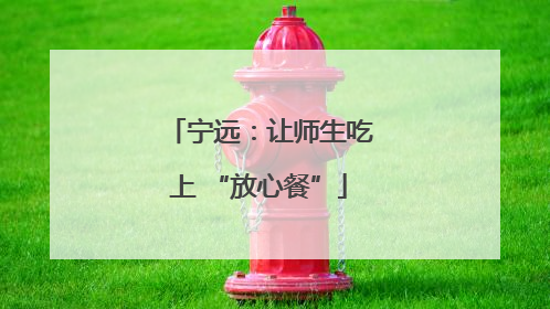 宁远：让师生吃上 “放心餐”