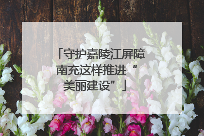 守护嘉陵江屏障 南充这样推进“美丽建设”
