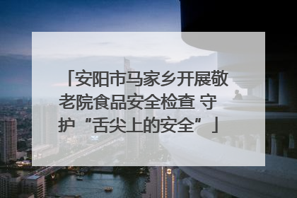 安阳市马家乡开展敬老院食品安全检查 守护“舌尖上的安全”