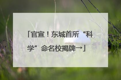官宣！东城首所“科学”命名校揭牌→